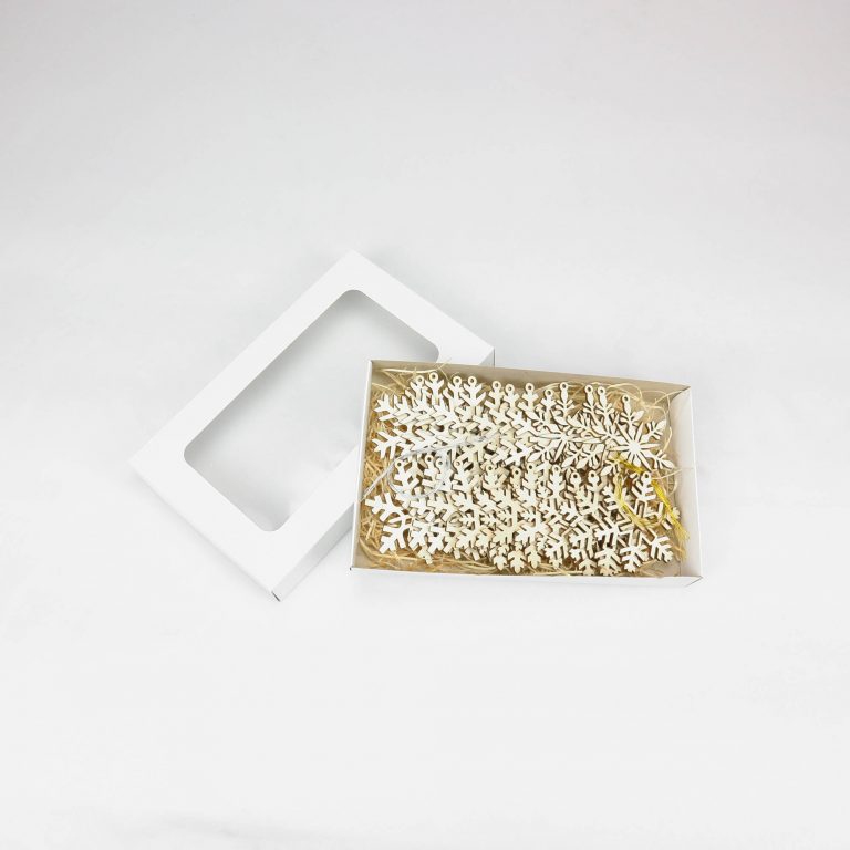 Set s vločkami - box s vianočnými ozdobami