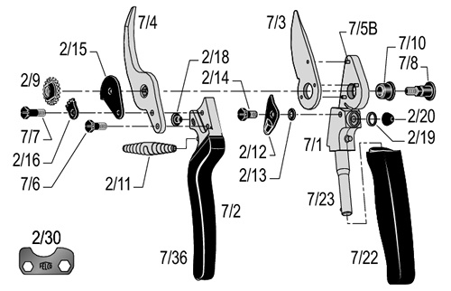 FELCO 7/1 Rukoväť bez ostria FELCO 7