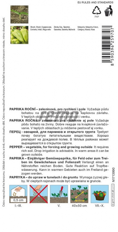 Semo Paprika ročná ´Slovanus F1´