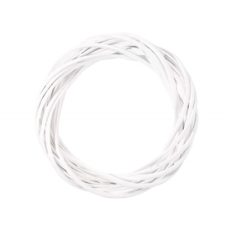 Prútený veniec biely 20cm