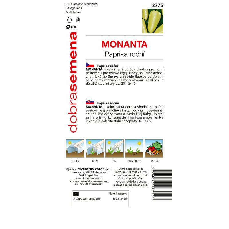 Dobrá semena Paprika ročná ´Monanta´
