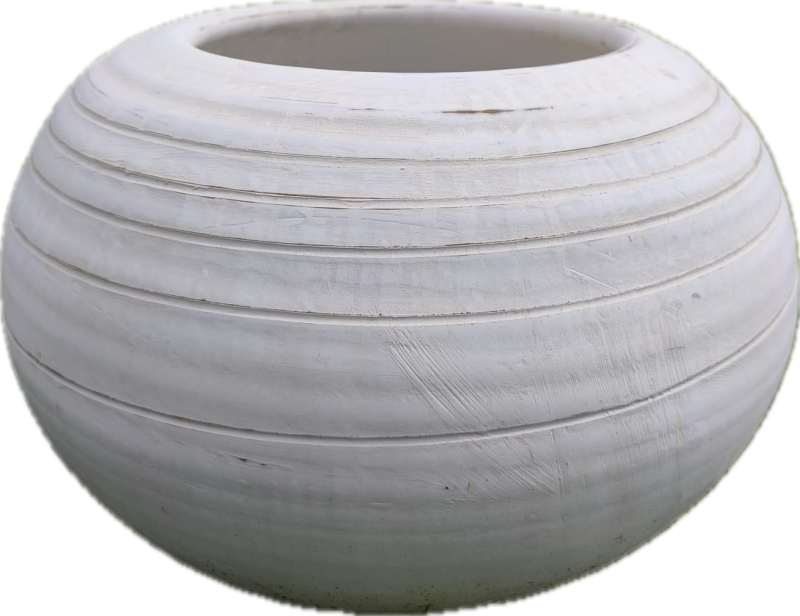 Kvetináč hlinený biely ´Guľa L´