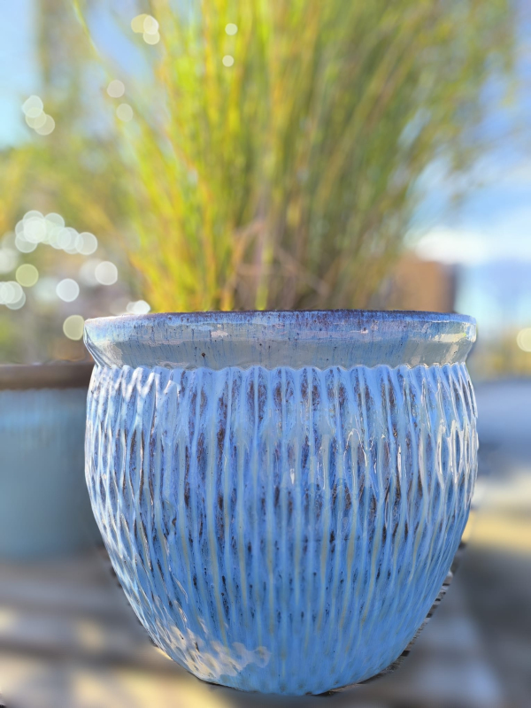 Kvetináč keramický L - modrý dekor