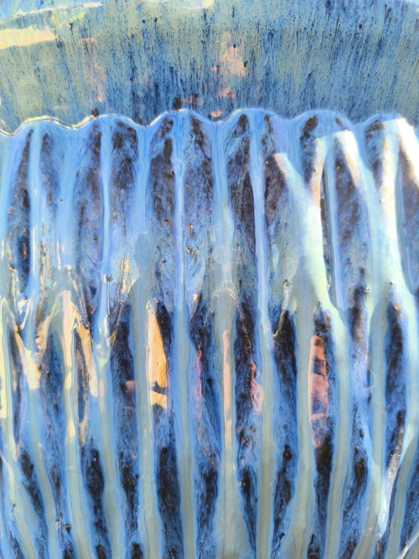 Kvetináč keramický L - modrý dekor