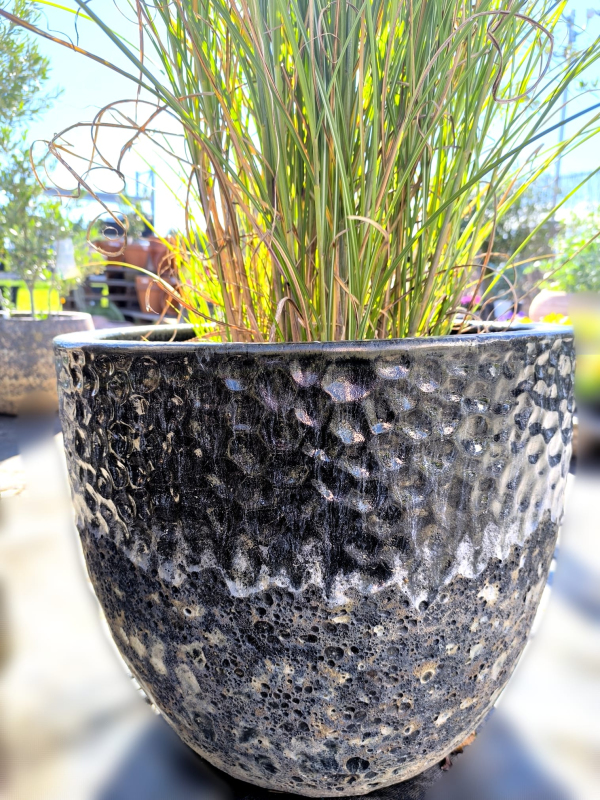 Kvetináč keramický M - čierny dekor