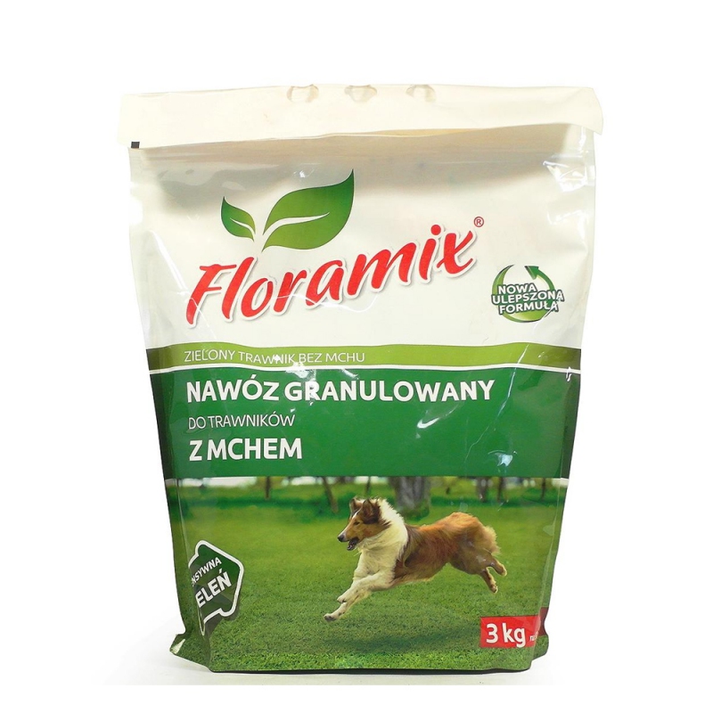 Floramix Granulované hnojivo pre trávniky s účinkom proti machu 3kg