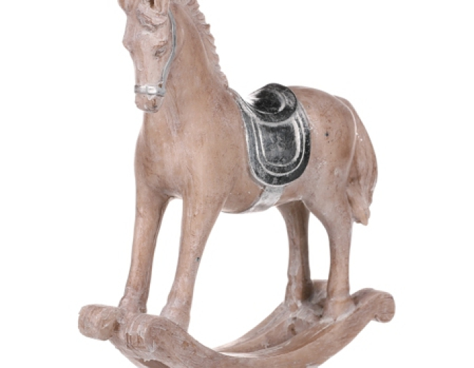 Koník dekoračný hojdací so strieborným sedlom