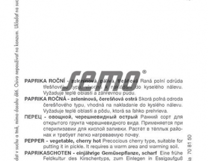 Semo Paprika ročná ´ Korál´