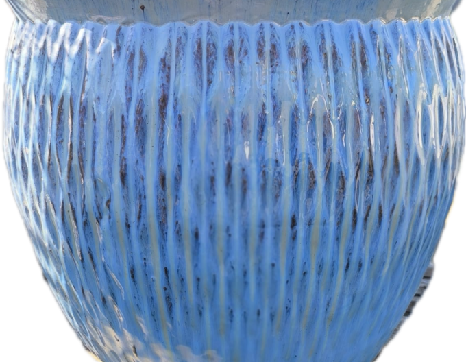 Kvetináč keramický L - modrý dekor