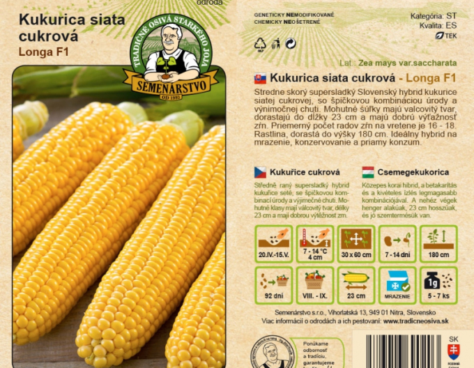 Semenárstvo Kukurica siata cukrová ´Longa F1´