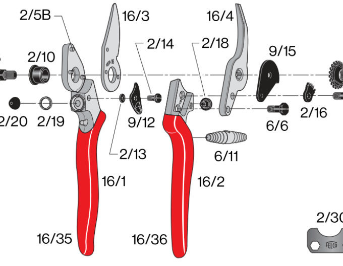 FELCO 16  Záhradné nožnice pre ľavákov